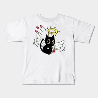 Cupid Black cat Shooting Love Arrows on valentine's day Kids T-Shirt